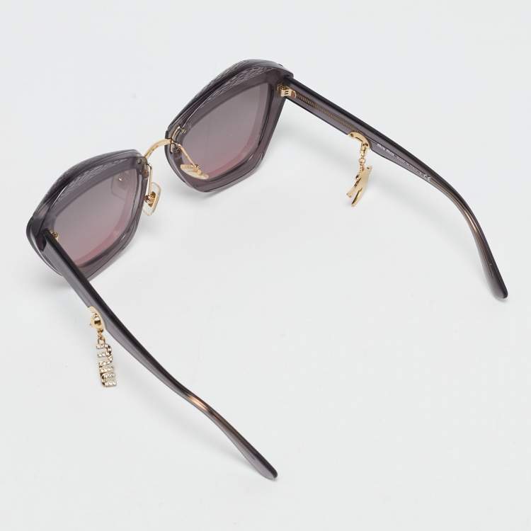 Pre Owned Miu Miu Purple Gradient SMU 01X Butterfly Sunglasses