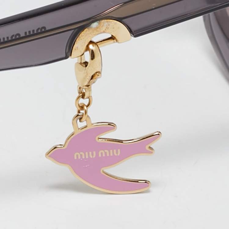 Pre Owned Miu Miu Purple Gradient SMU 01X Butterfly Sunglasses