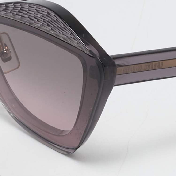 Pre Owned Miu Miu Purple Gradient SMU 01X Butterfly Sunglasses