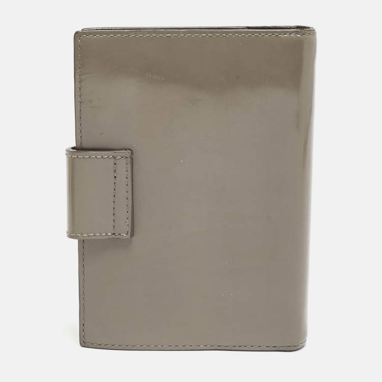 Pre Owned Miu Miu Grey Brushed Leather Agenda Cover