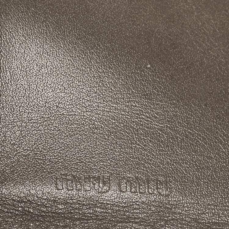 Pre Owned Miu Miu Grey Brushed Leather Agenda Cover
