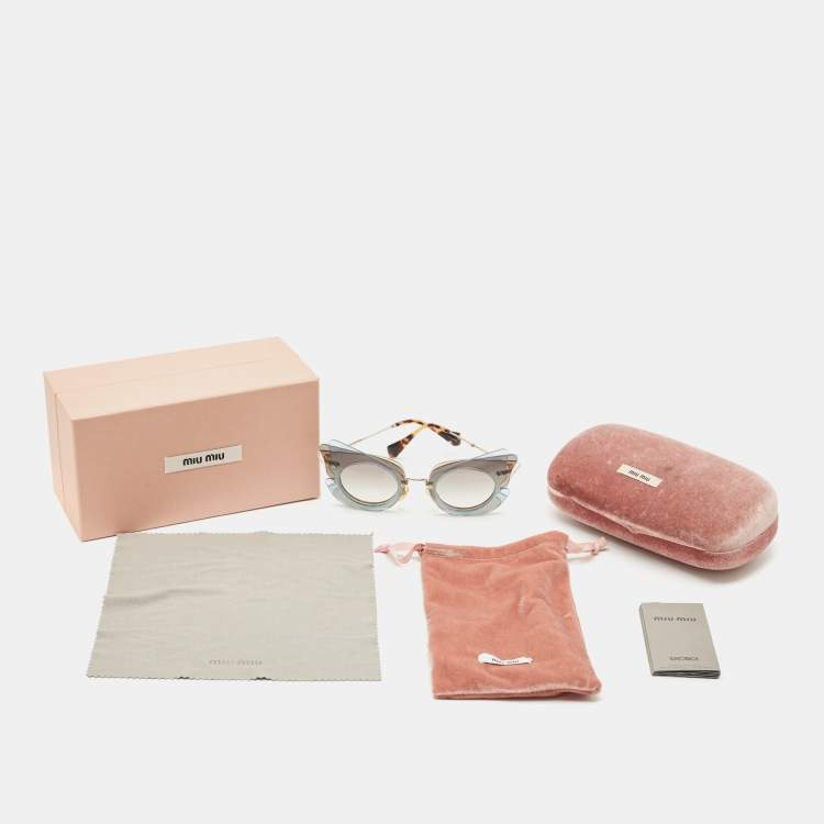 Pre Owned Miu Miu Grey/Brown SMU025 Frame Butterfly Sunglasses 