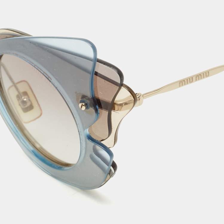 Pre Owned Miu Miu Grey/Brown SMU025 Frame Butterfly Sunglasses 