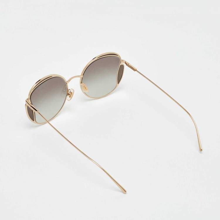 Pre Owned Miu Miu Grey/Gold Tone Gradient SMU 56X Butterfly Sunglasses