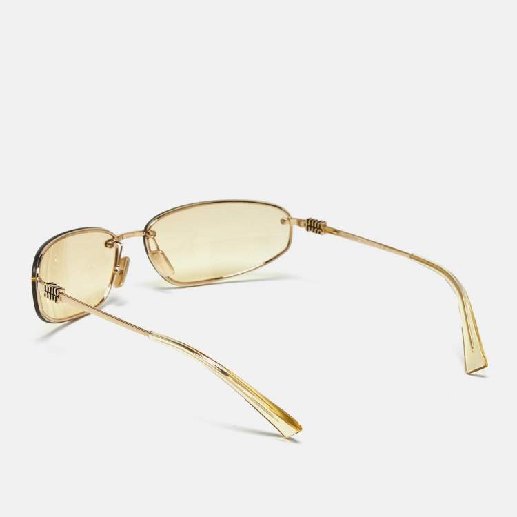 Pre Owned Miu Miu Yellow SMU A50 Runway Oval Sunglasses