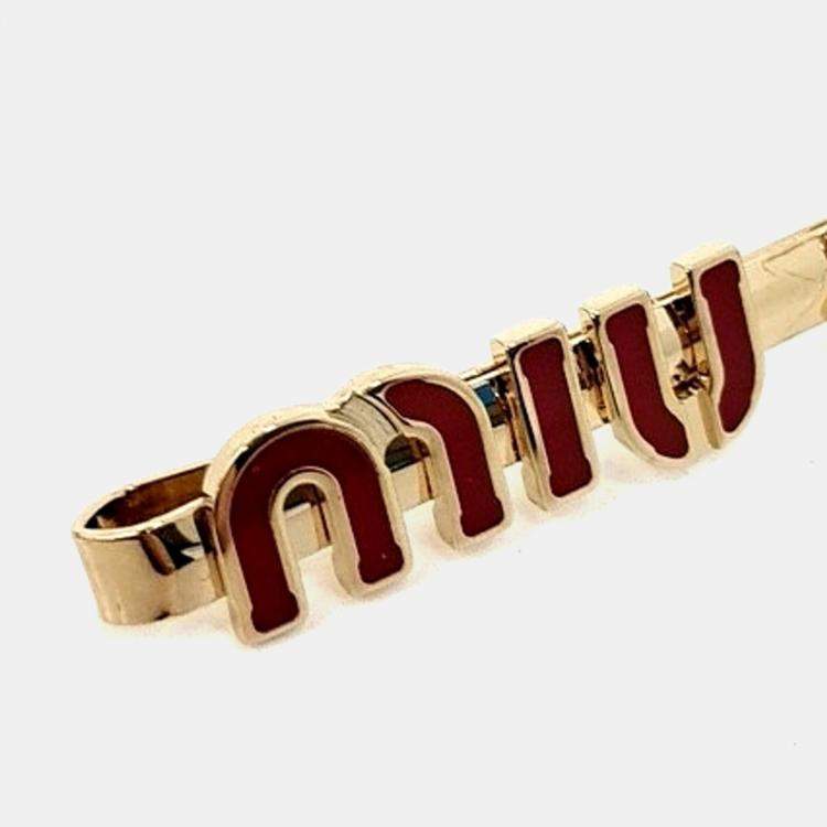 Pre Owned Miu Miu Gold/Red Hairpin