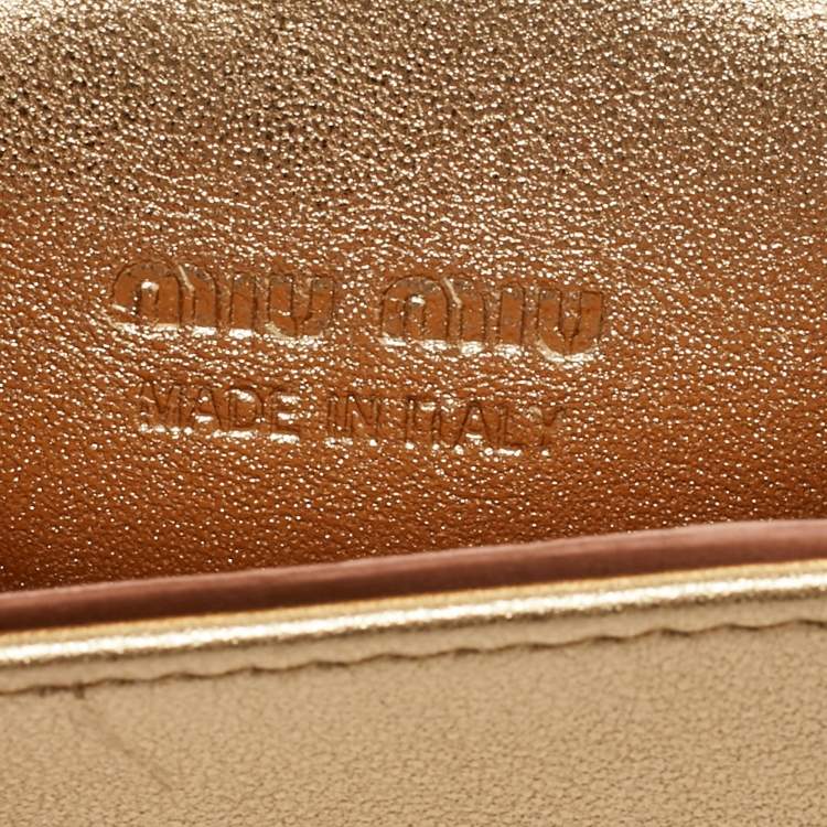 Pre Owned جراب أيربود برو ميو ميو جلد ذهبي بزينة كريستال وسلسلة