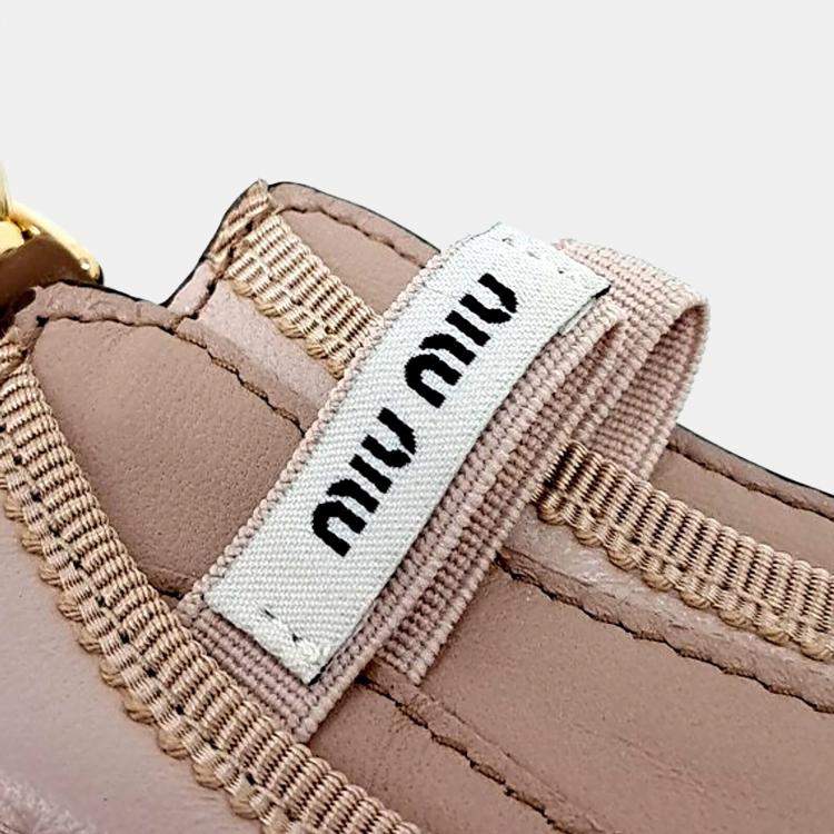 Pre Owned Miu Miu Brown/Pink Leather Keychain