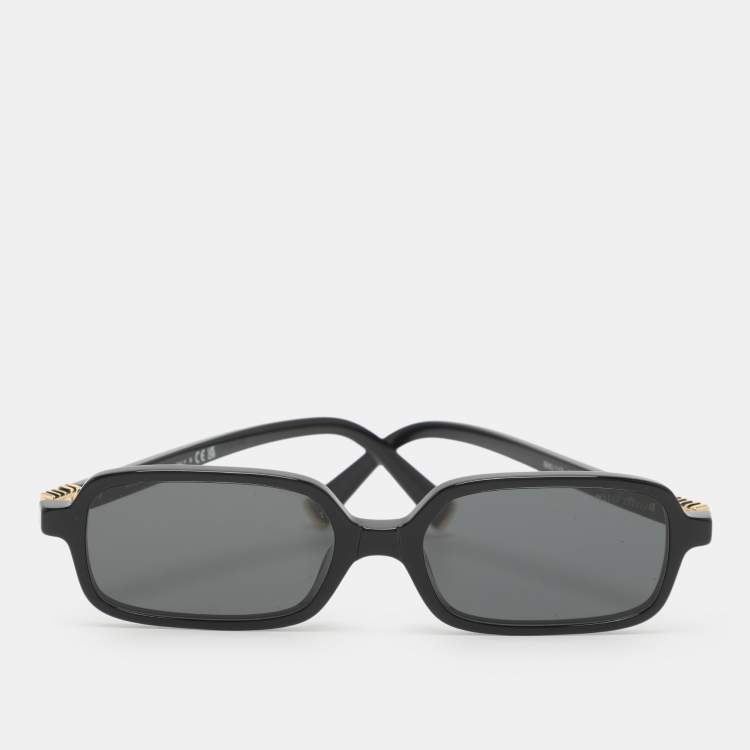 Pre Owned Miu Miu Black Acetate 16K-5S0 Rectangular Sunglasses