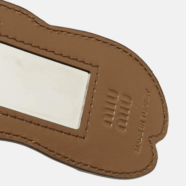 Pre Owned Miu Miu Ballet Shoe Brown/Pink Leather Bag Charm