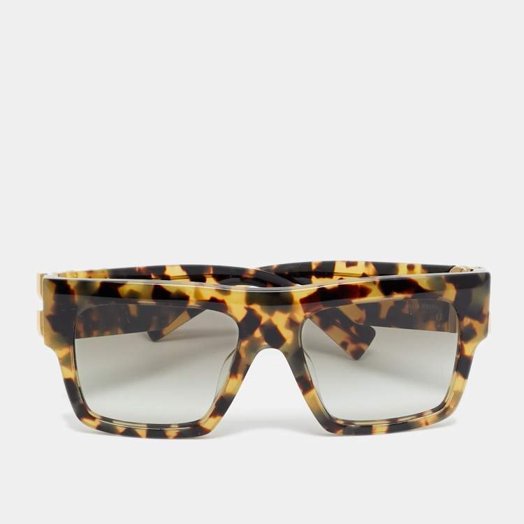 Pre Owned Miu Miu Tortoise Brown/Grey Gradient SMU 10W Frame Square Sunglasses