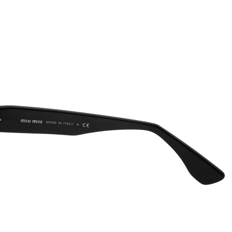 Pre Owned Miu Miu Black Gradient SMU 02Q Crystal Embellished Half Rim Sunglasses