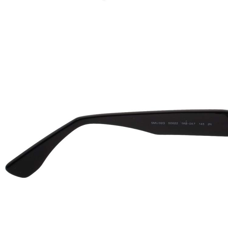 Pre Owned Miu Miu Black Gradient SMU 02Q Crystal Embellished Half Rim Sunglasses