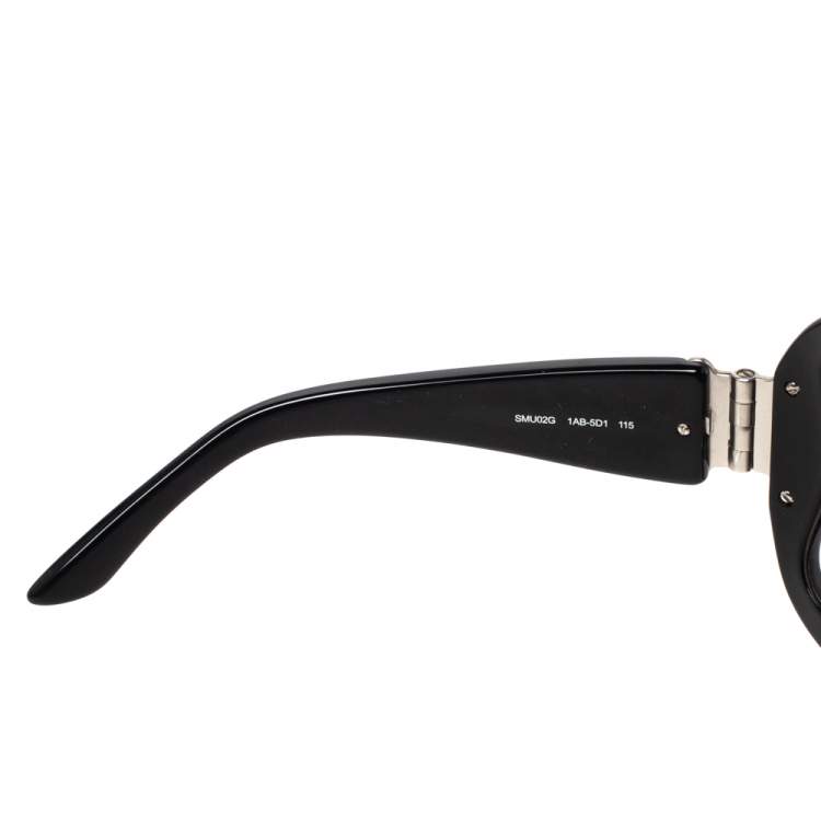 Pre Owned Miu Miu Black Gradient SMU02G Studded Shield Sunglasses