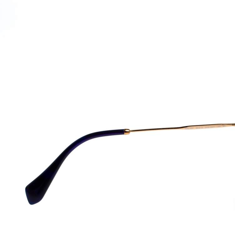 Pre Owned Miu Miu Dark Blue/Black Gradient SMU 03P Crystal Embellished Cateye Sunglasses