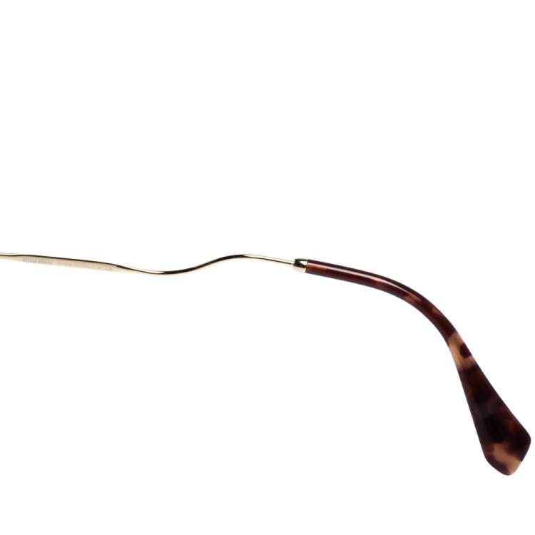 Pre Owned Miu Miu Burgundy & Gold Tone/ Brown Gradient SMU50T Cat Eye Sunglasses