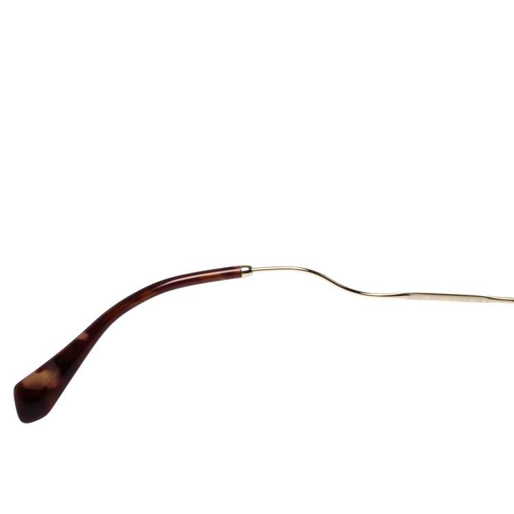 Pre Owned Miu Miu Burgundy & Gold Tone/ Brown Gradient SMU50T Cat Eye Sunglasses