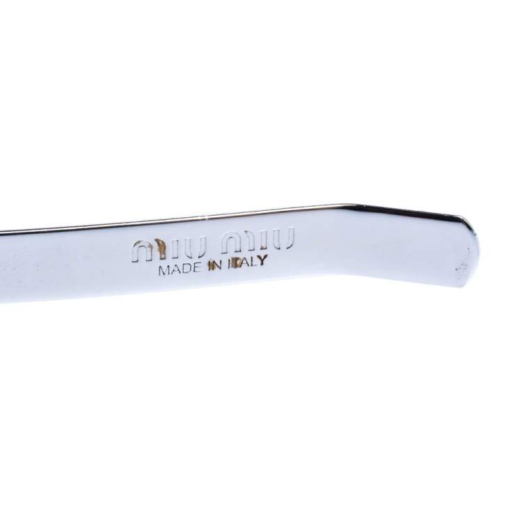Pre Owned Miu Miu Silver Tone Crystal Embellished Head Band
