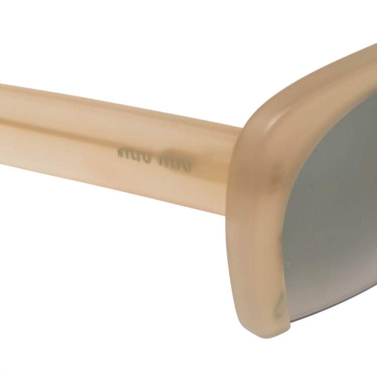 Pre Owned Miu Miu Sand /Green Gradient SMU06Q Rasoir Square Sunglasses