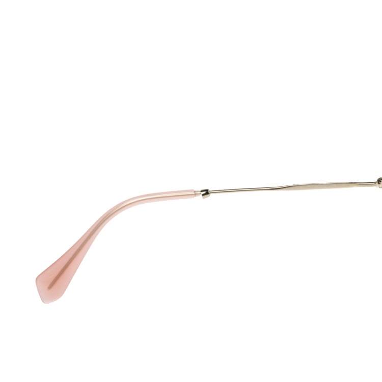 Pre Owned Miu Miu Pale Gold/ Bicolor Gradient SMU 53R Phantos Cat Eye Sunglasses
