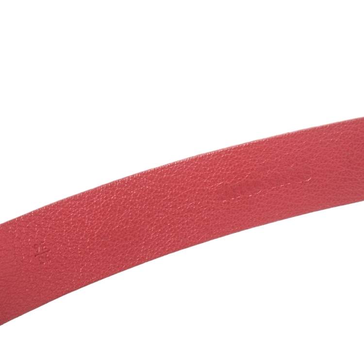 Pre Owned Miu Miu Old Rose Pink Soft Leather Embellished Buckle Belt 90CM