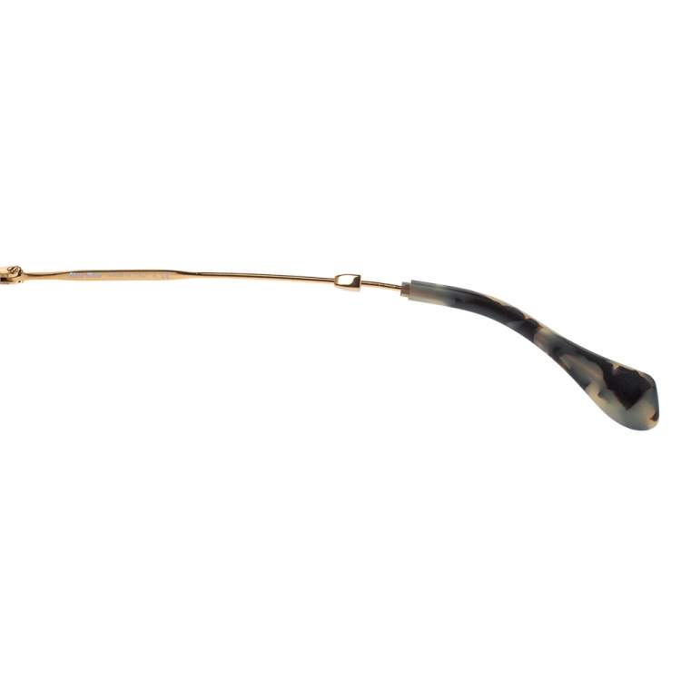 Pre Owned Miu Miu Beige/Black Havana SMU13N Round Sunglasses
