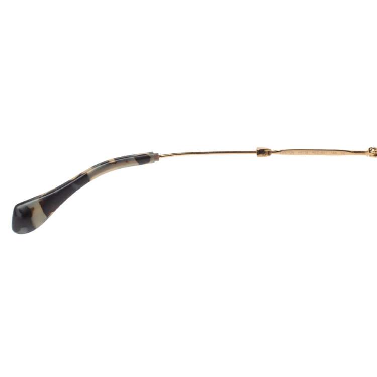 Pre Owned Miu Miu Beige/Black Havana SMU13N Round Sunglasses