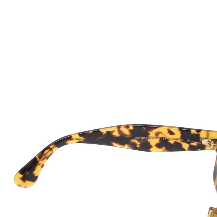 Pre Owned Miu Miu Light Havana/ Bicolor Gradient SMU 02R Reveal Square Sunglasses