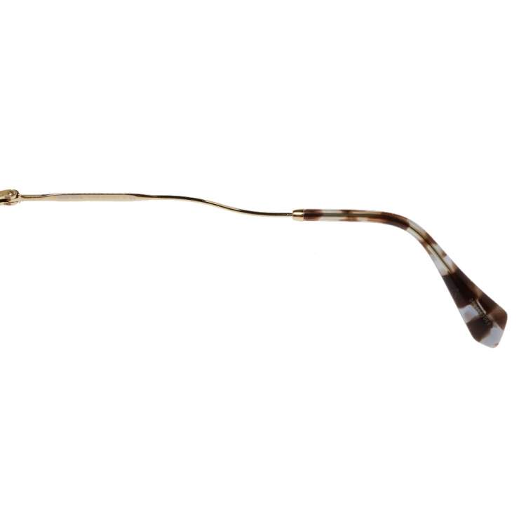 Pre Owned Miu Miu Gold Tone/ Grey Gradient SMU52T Manière Round Sunglasses