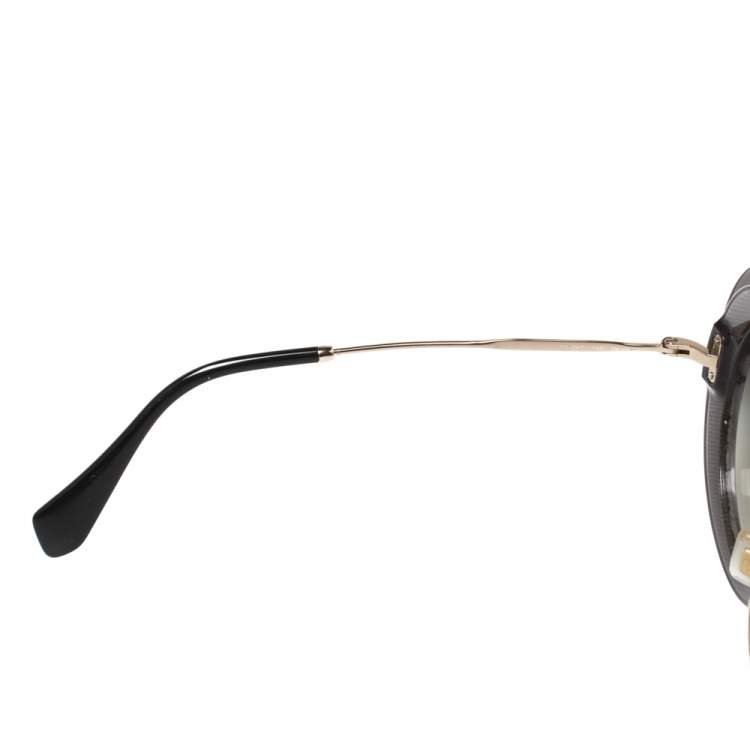 Pre Owned Miu Miu Ombre Shimmer/ Grey Gradient SMU 10R Round Sunglasses