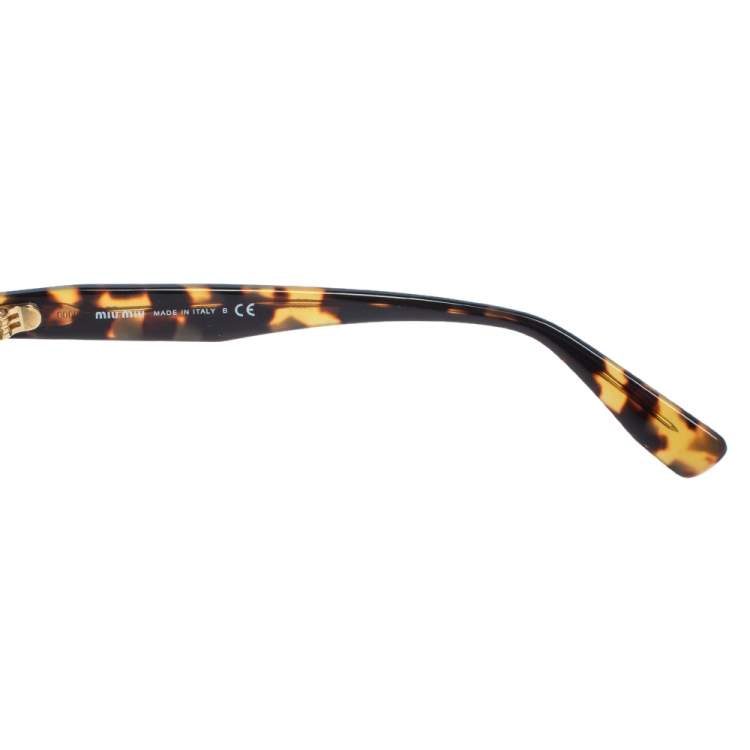 Pre Owned Miu Miu Tortoiseshell/Brown Logo SMU01V Cat-Eye Sunglasses