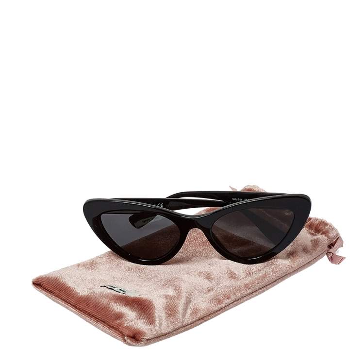 Pre Owned Miu Miu Black / Grey SMU 01V Cat Eye Sunglasses