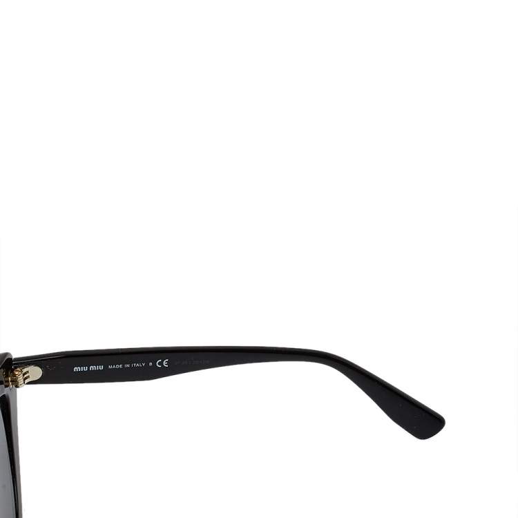 Pre Owned Miu Miu Black / Grey SMU 01V Cat Eye Sunglasses