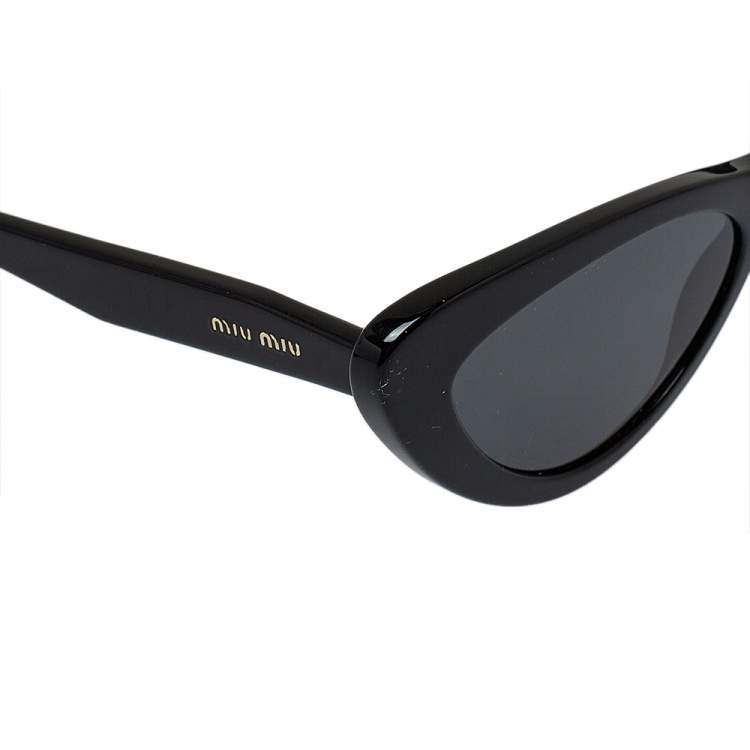 Pre Owned Miu Miu Black / Grey SMU 01V Cat Eye Sunglasses