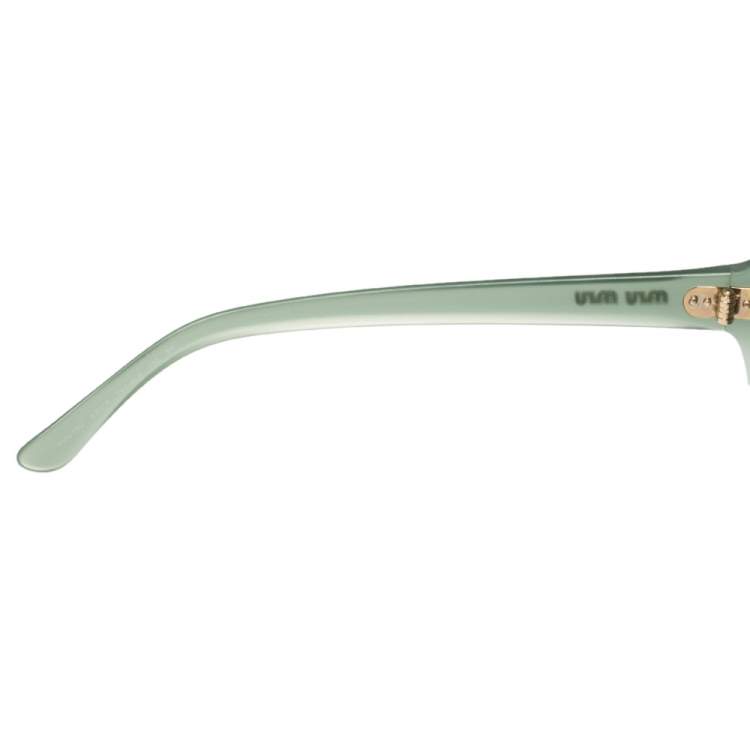 Pre Owned Miu Miu Green / Grey SMU08Q Oversized Square Sunglasses