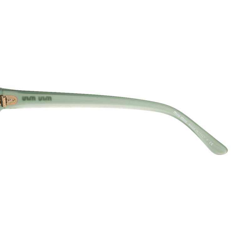Pre Owned Miu Miu Green / Grey SMU08Q Oversized Square Sunglasses