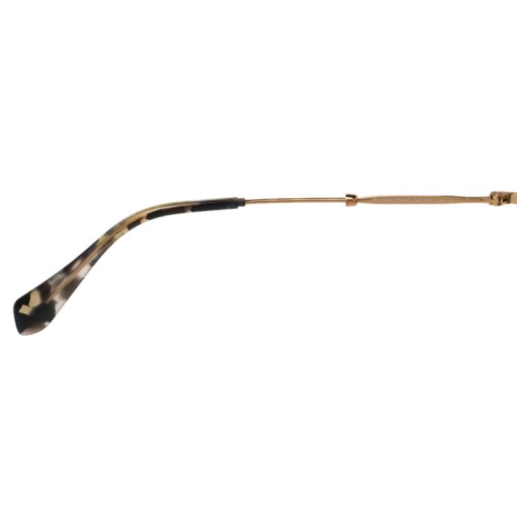 Pre Owned Miu Miu Gold Tone/Grey Tortoise Gradient SMU 52Q Cat Eye Sunglasses
