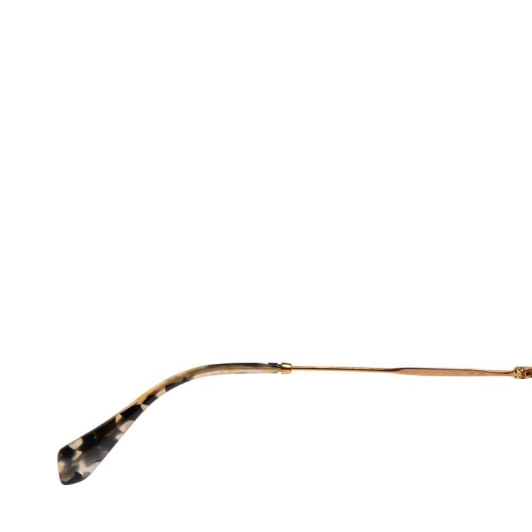 مملوكة مسبقًا Miu Miu Grey/Gold SMU 50Q Round Sunglasses