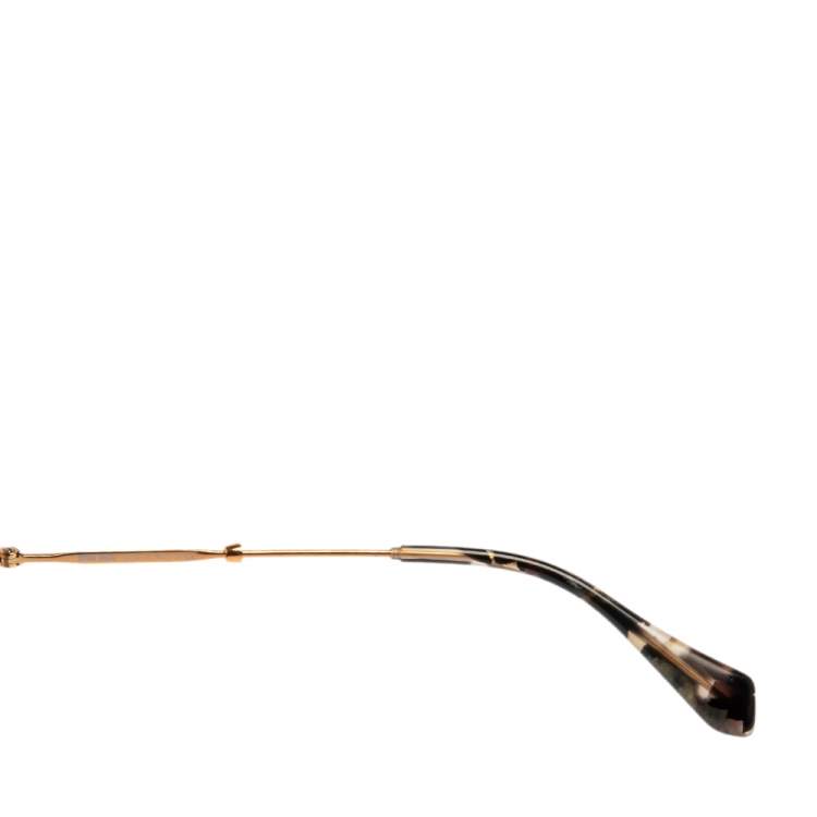 مملوكة مسبقًا Miu Miu Grey/Gold SMU 50Q Round Sunglasses