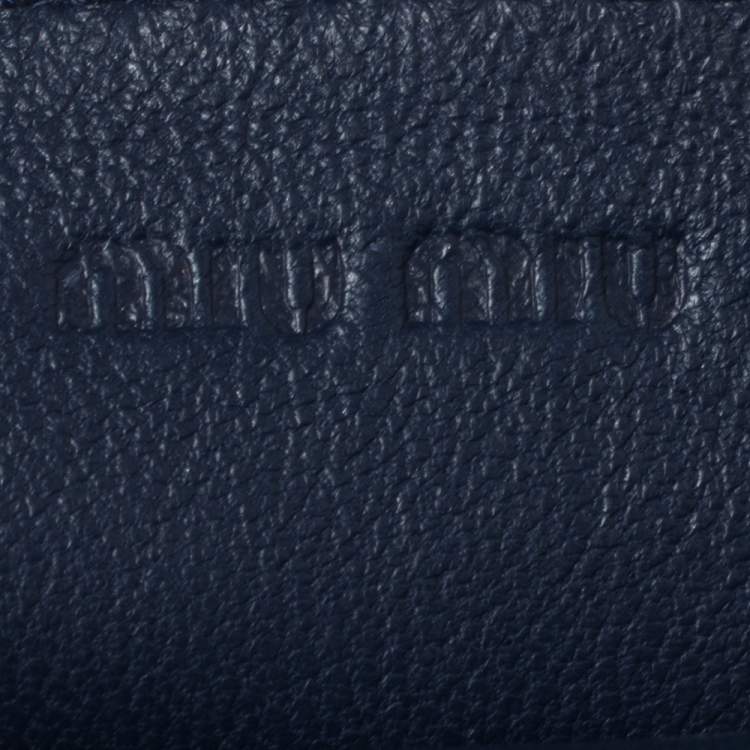 Pre Owned Miu Miu Blue Leather Phone Case
