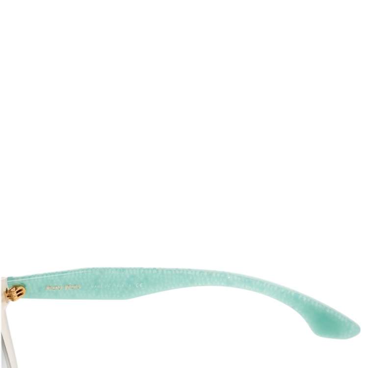 Pre Owned Miu Miu Green/Grey Gradient SMU10P Wayfarer Sunglasses