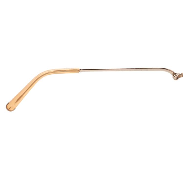 Pre Owned Chloe Gold Tone/Peach CE120S Gradient Carlina Round Sunglasses