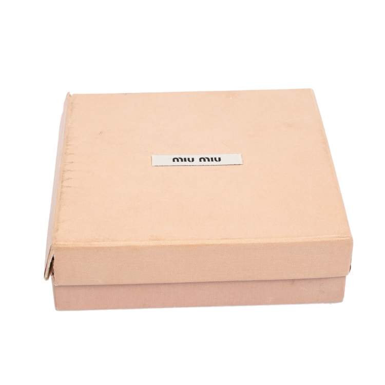 Pre Owned Miu Miu Beige Patent Leather Bow Headband