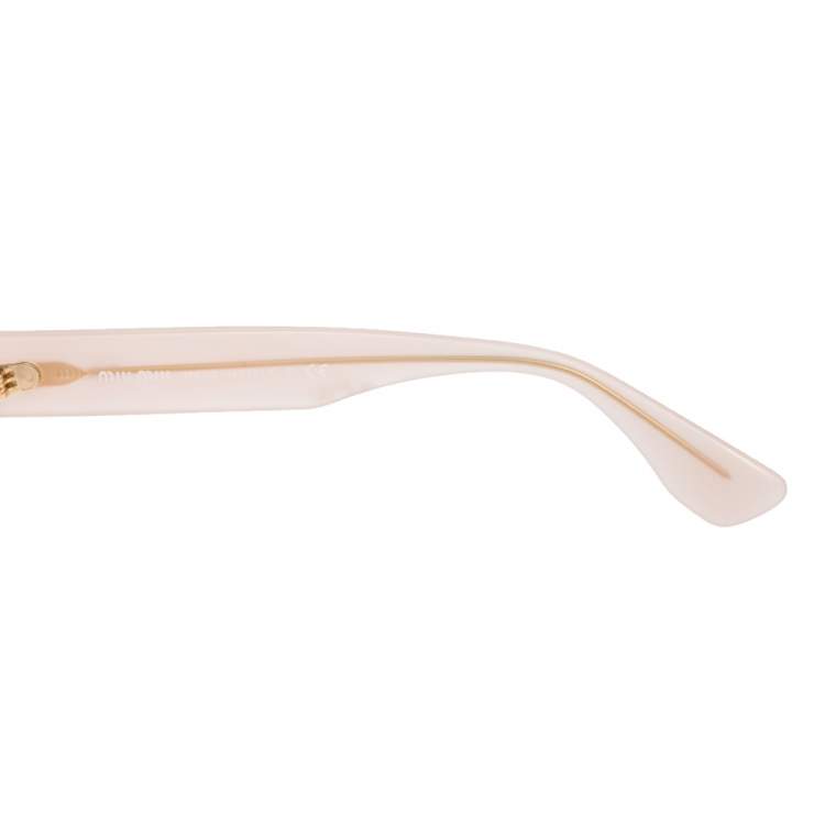 Pre Owned Miu Miu Beige Acetate SMU 07Q Half Rim Gradient Sunglasses