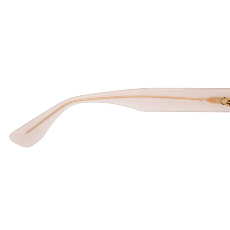 Pre Owned Miu Miu Beige Acetate SMU 07Q Half Rim Gradient Sunglasses