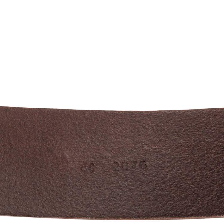 Pre Owned Miu Miu Brown Leather Waist Belt 90 CM