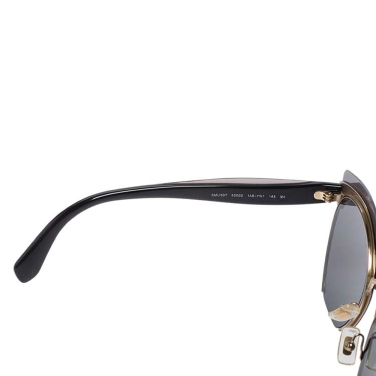 Pre Owned Miu Miu Grey/ Grey Mirrored SMU 53T Cat Eye Sunglasses