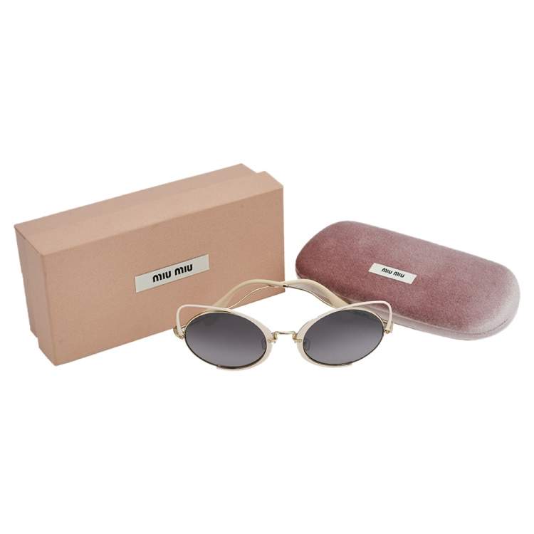 Pre Owned Miu Miu Pale Pink/Purple Gradient SMU51T Cat Eye Sunglasses 