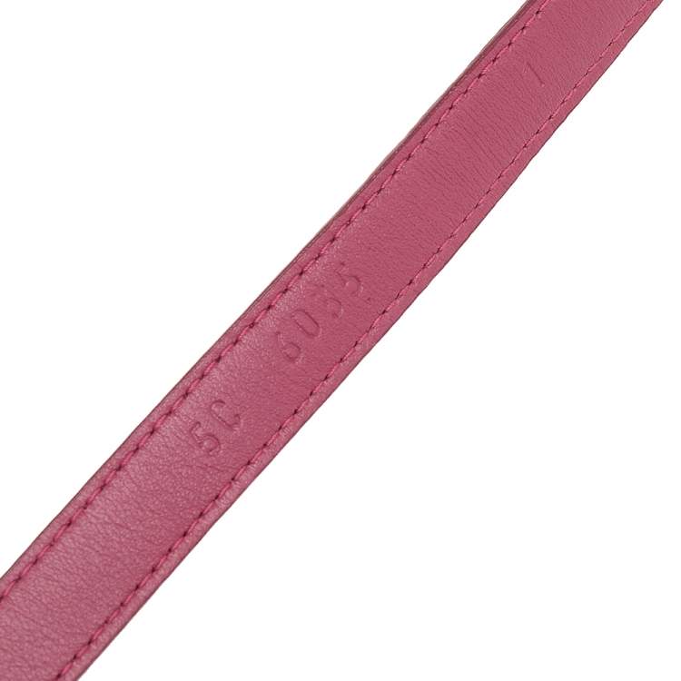Pre Owned Miu Miu Pink Leather Waist Belt 75CM