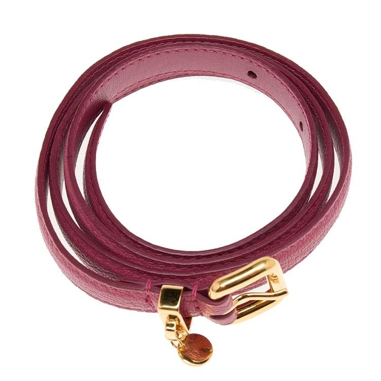 Pre Owned Miu Miu Pink Leather Waist Belt 75CM